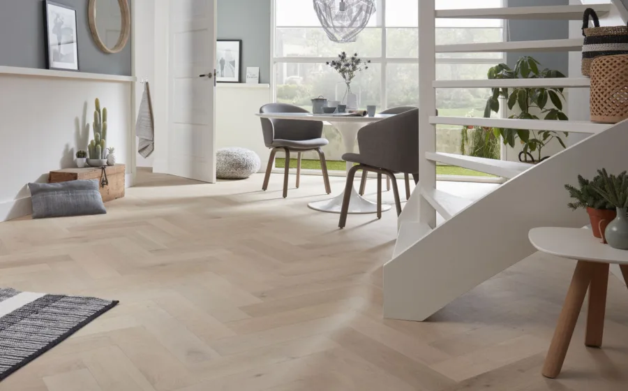 Eiken visgraat vloer