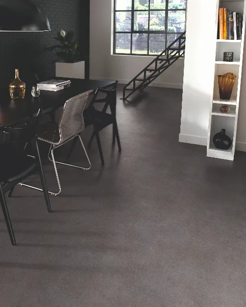 Forbo donkergrijs beton marmeoleum