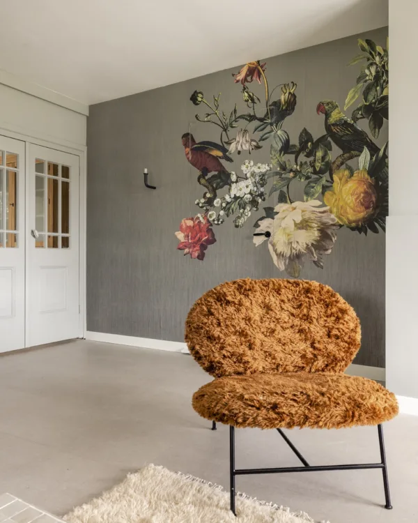 Woonkamer met groene accenten