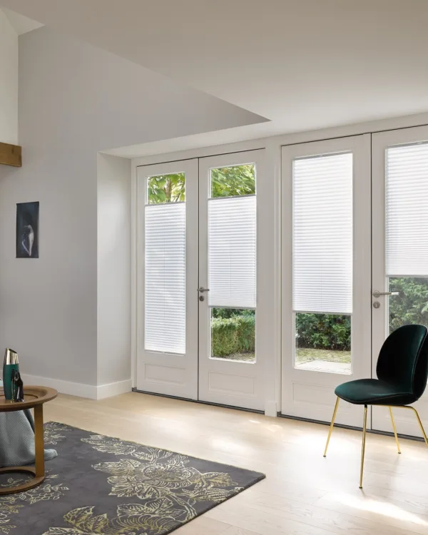 Luxaflex witte plissé gordijnen op maat