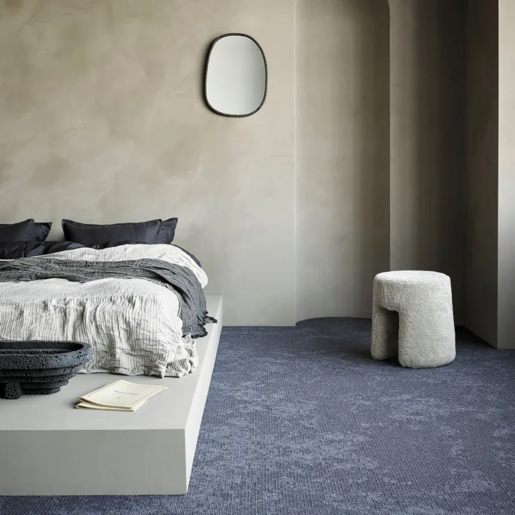Vloeren Tapijt Desso Canvas Weave blauw slaapkamer